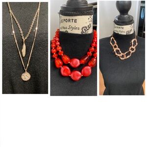 Gold and Red Necklace Set